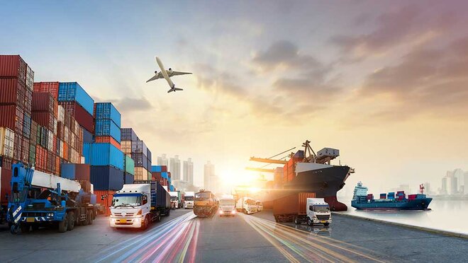 Iranian export cargo at border crossing on way to Europe